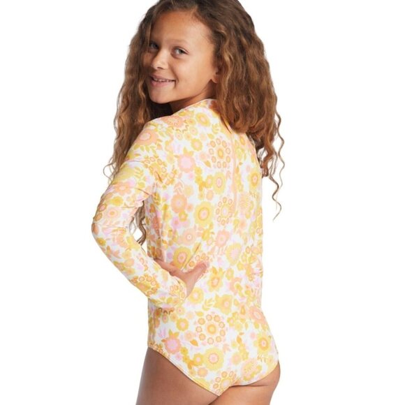 Billabong Girls Swimsuit Sz 14 Wildflower Long Sleeve One Piece UPF 50 Rashguard - Picture 3 of 10